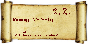 Kassay Károly névjegykártya