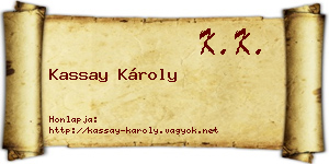 Kassay Károly névjegykártya