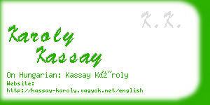 karoly kassay business card